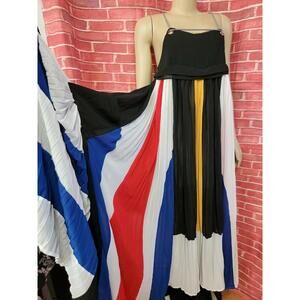 Alpha & Omega BOHO MODERN  Pleated Multicolor Women's  Maxi Dress Size S #C7